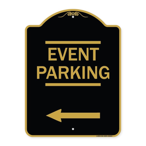 Thanks for Coming Turn Right for Exit Event Parking with Left Arrow, Black & Gold, BG-1824-22824
